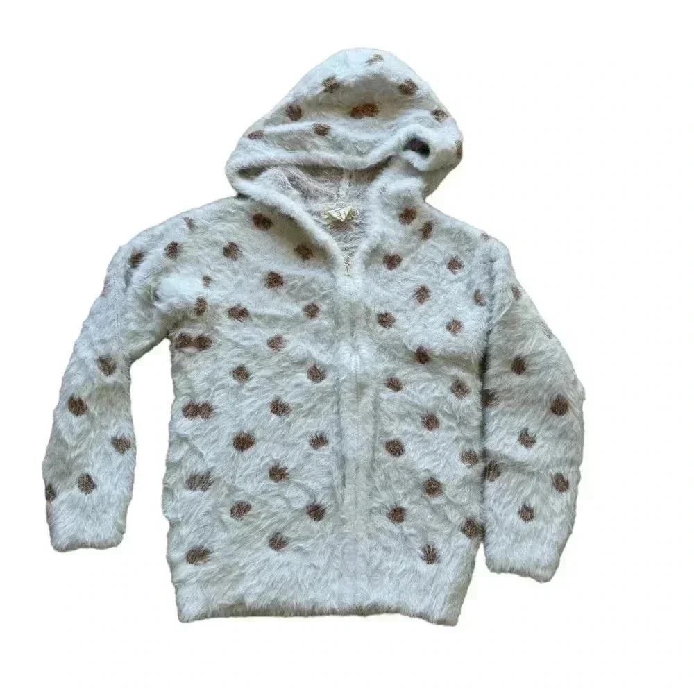 Emma & Elsa Long Sleeves Cozy Viscose Blend Gray Gold Polka Dots SZ 10/12 # 2065